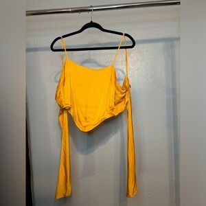 Orange tie back crop top